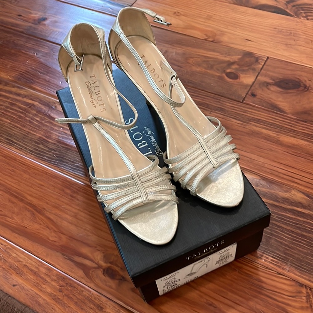 Talbots Gwenyth Champagne Strappy Heels - size 7.5